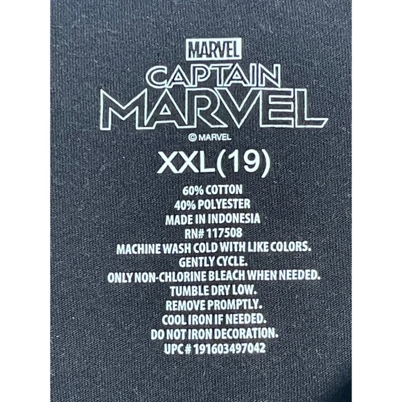 Marvel Captain Marvel Graphic T Shirt Women's‎ XXL Black Cosmic Power Print - Picture 5 of 6
